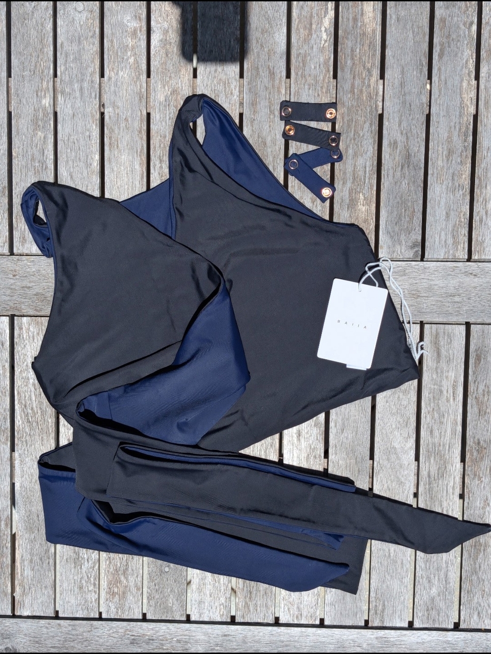Baiia One-piece Wrap Top Size 10 (US) In Caviar